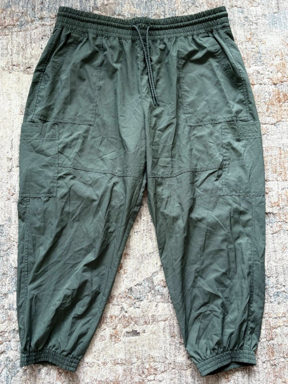 Old Navy StretchTech Cargo Joggers XL Petite Forest Green Quick Dry